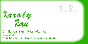 karoly rau business card